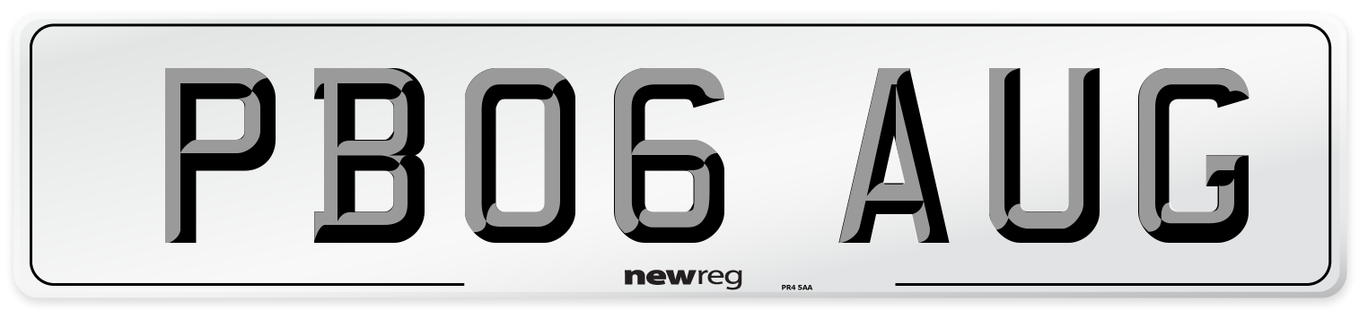 PB06 AUG Number Plate from New Reg